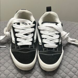 Knu Skool Kids Black and White Vans